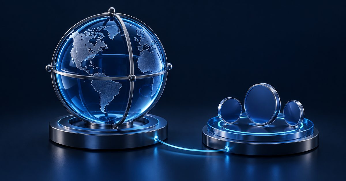 Globe beside a separate regional platform